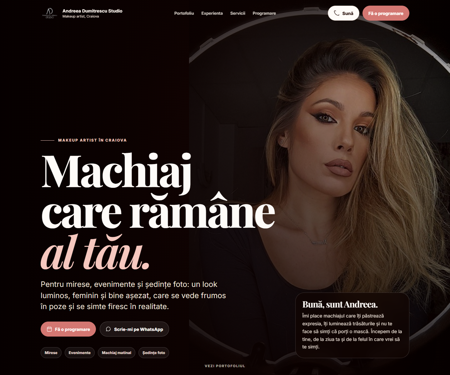 Desktop preview Andreea Dumitrescu Studio